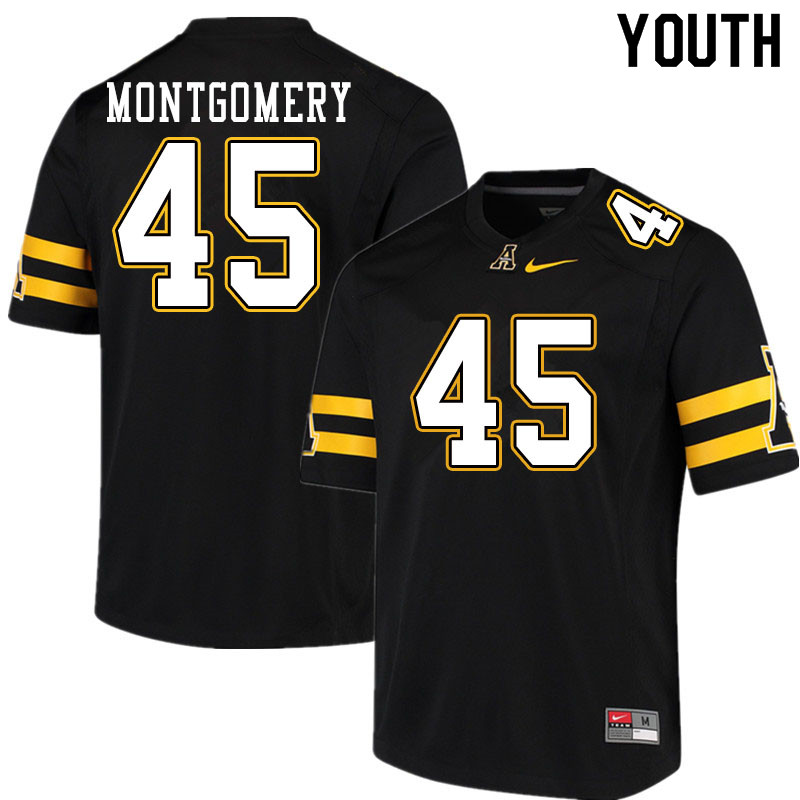 Youth #45 Gabe Montgomery Appalachian State Mountaineers College Football Jerseys Sale-Black - Click Image to Close